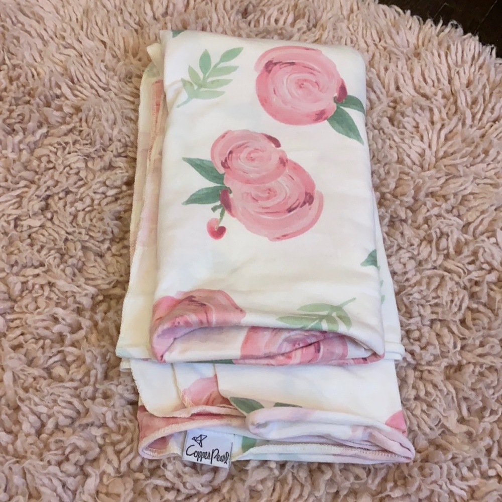 Copper pearl swaddle blanket-grace pattern